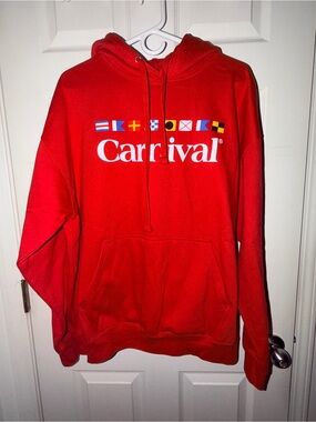 Carnival Red Logo Crewneck Hoodie - Men
